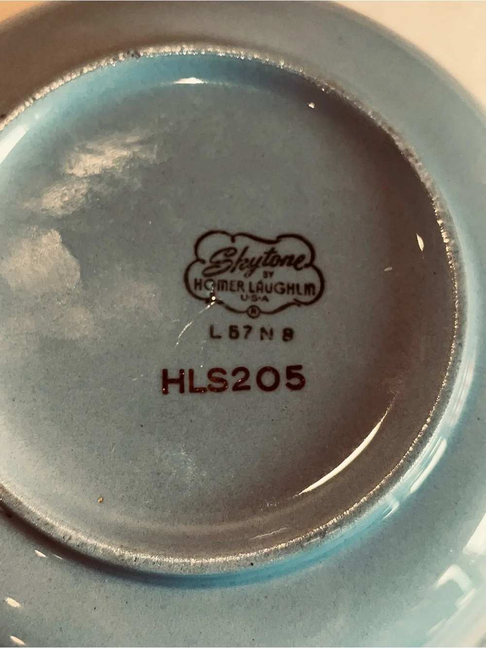 Vintage Homer Laughlin Skytone Pattern HLS205 Blue Bowl/Plate